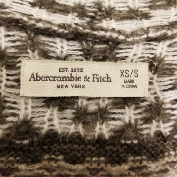 Abercrombie & Fitch Brown & Cream Aztec Print Waterfall Front Cardigan XS-S - Picture 6 of 12